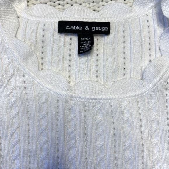 Cable and Guage White Spring Sweater - S - Picture 2 of 4